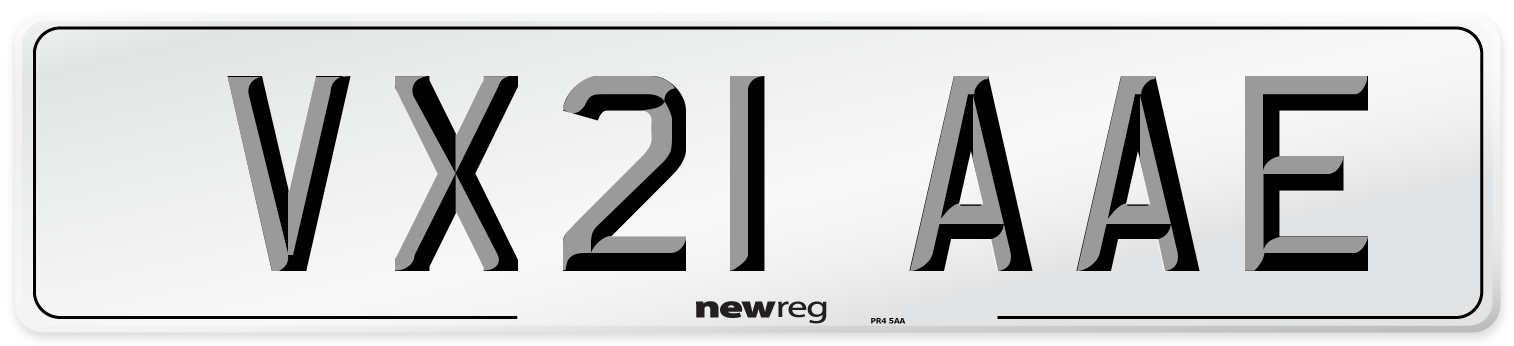 VX21 AAE Number Plate from New Reg